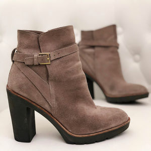 Kate Spade Tan Suede Heeled Ankle Booties
